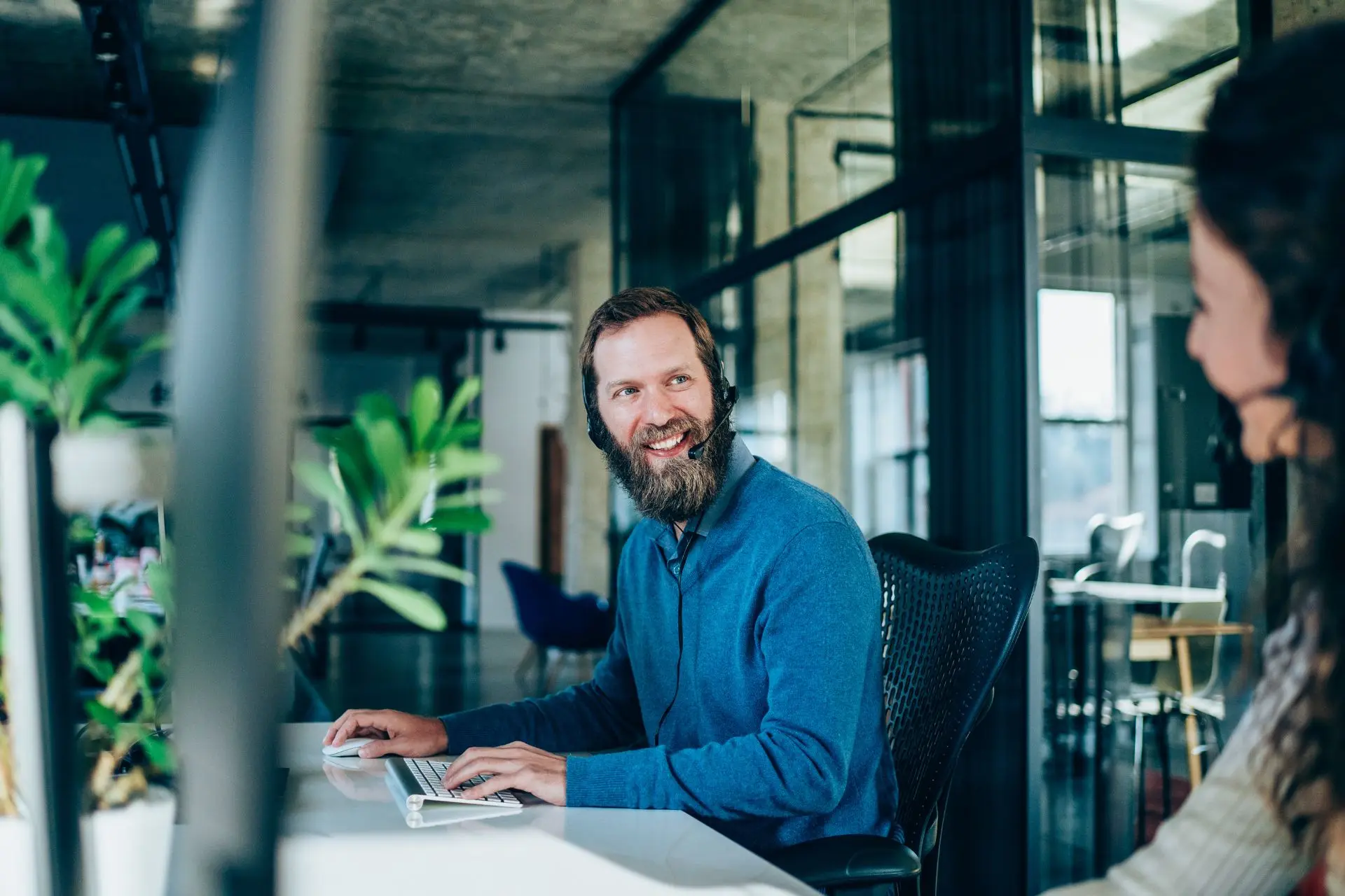 Team member handling new lead
